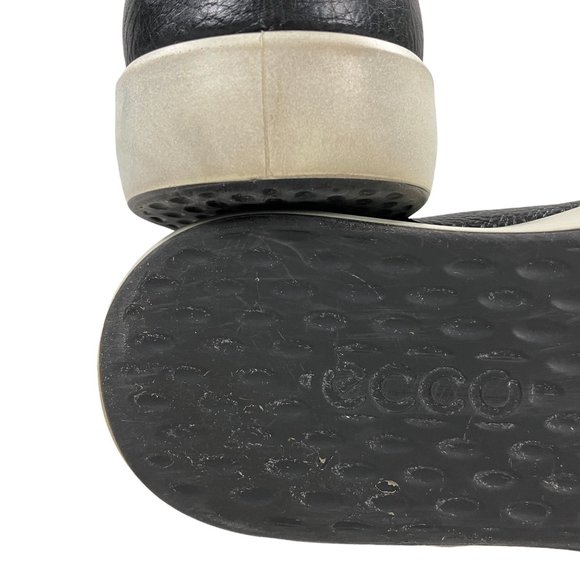 ECCO Sneakers Walking Shoes Mens Size 44 (US 10-10.5) Black Leather Lace Up - Picture 8 of 10